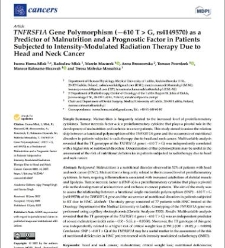 TNFRSF1A Gene Polymorphism (−610 T > G, rs4149570) as a Predictor of Malnutrition and a Prognostic Factor in Patients Subjected to Intensity-Modulated Radiation Therapy Due to Head and Neck Cancer